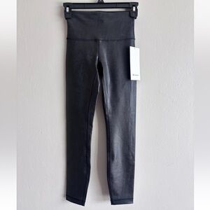 Lululemon Wunder Train HR Tight Size 2 25” Matte Foil MIBA Black NEW